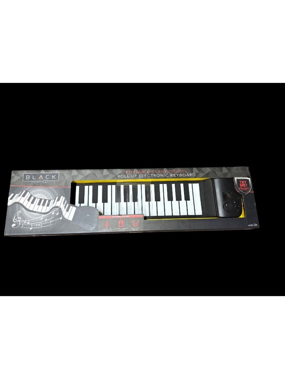 The Black Series Portable 37-Key Digital Roll Up Electronic Keyboard New in Box